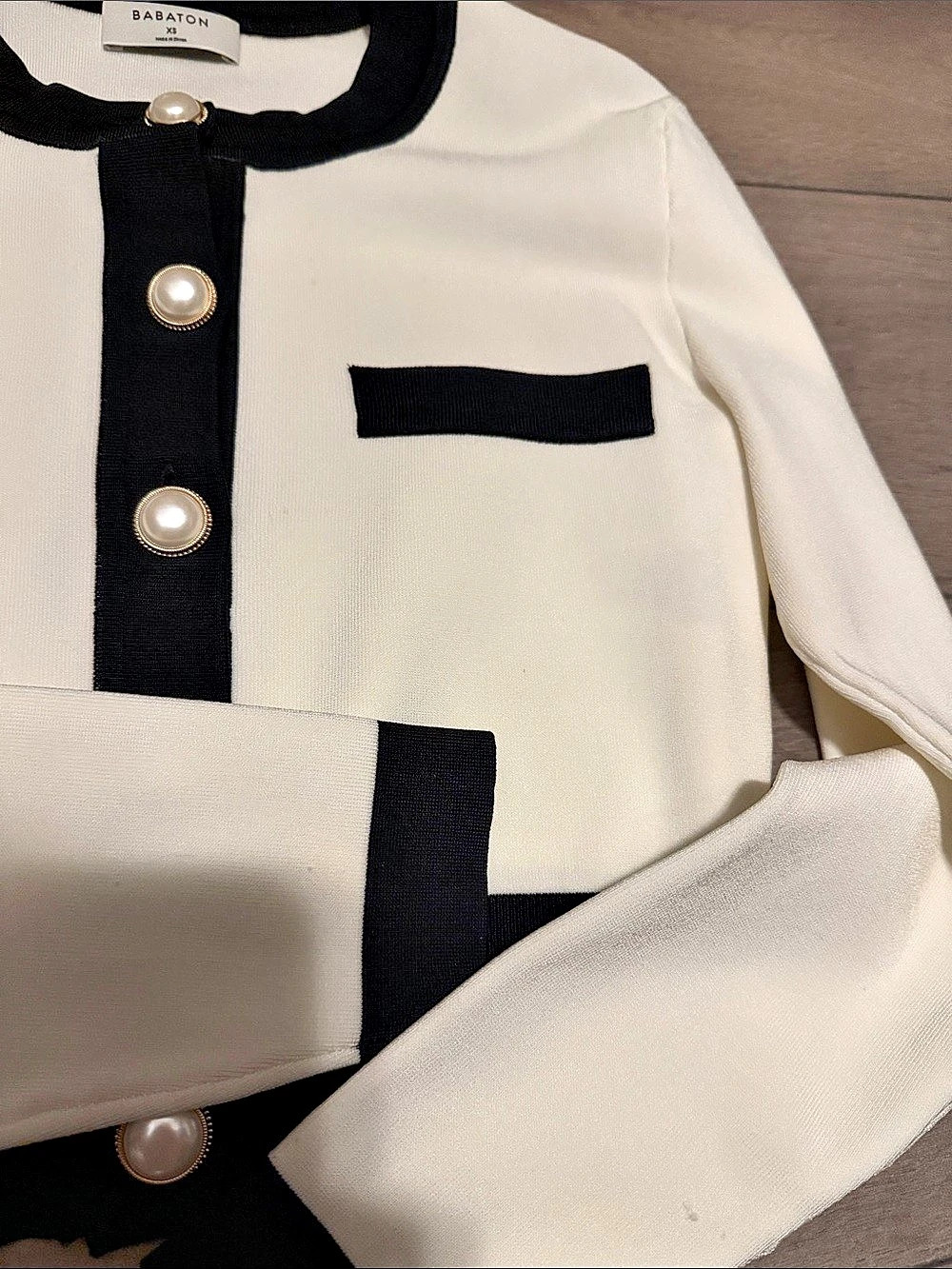 Baraton Color Block Button-Front Jacket Size Medium - Picture 3 of 4